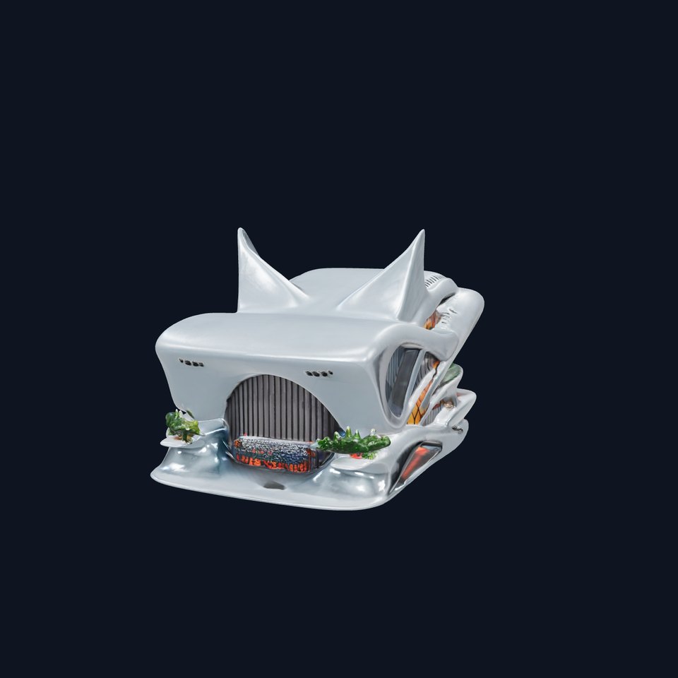 Futuristic Building Model Pack with Organic Architecture